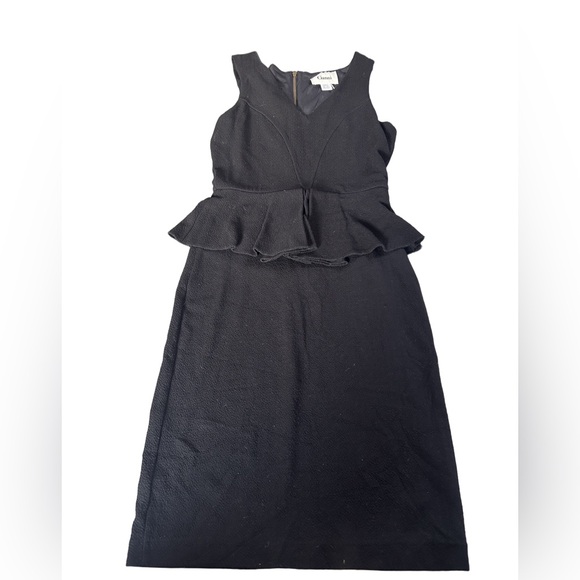 Ganni Eleanor Peplum Dress Black Sleeveless Sheath XS - Picture 4 of 5